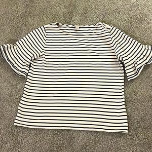 J. Crew Navy and White Striped Short Sleeve Tee